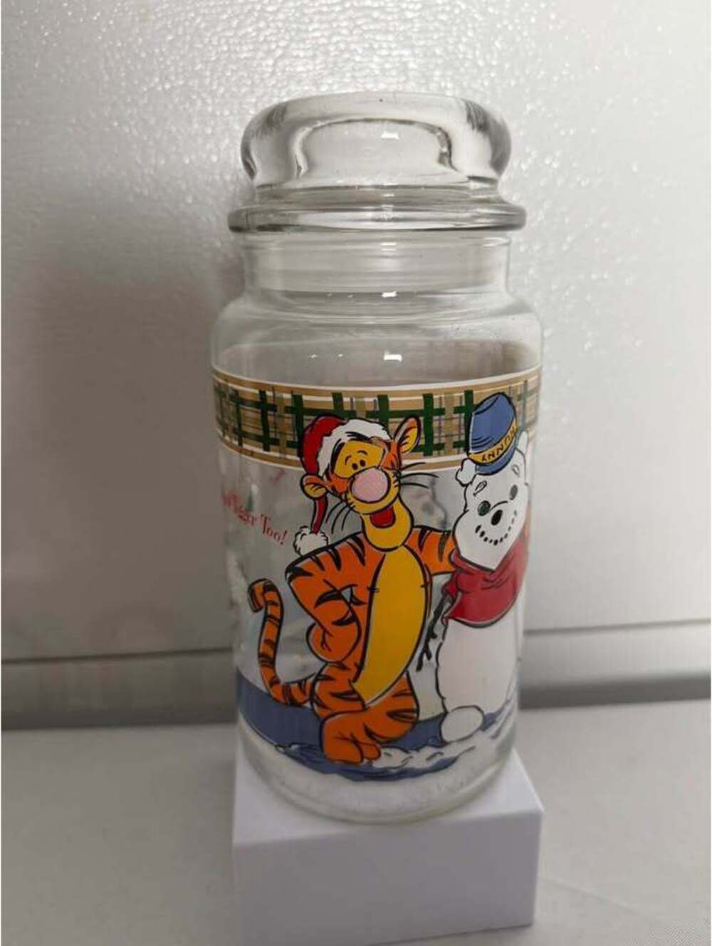 Disney Winnie the Pooh and Tigger Christmas Glass Jar with Lid
